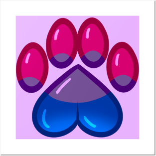 LGBTQ+ Pride Heart Paws - Bisexual Posters and Art